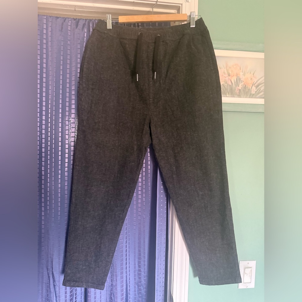 Zanerobe Charcoal Drawstring Thick Cotton Blend Mens Pants Sz 34